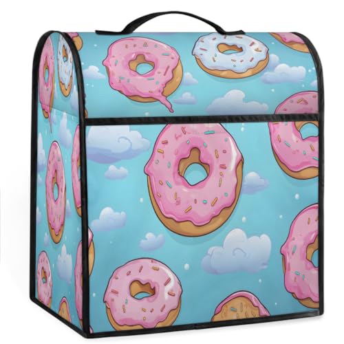 Coffee Maker Cover Cute Donut Kitchen Appliance Covers Small Appliance Covers Blender Cover Juicer Cover Dust Covers for Kitchen Appliances with Top Handle and Pockets,Washable,B91