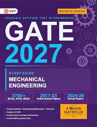 Image of GATE 2027 Mechanical Engineering Guide | Complete Study Material with 3750+ MCQs, NTQs & MSQs | 3 Full Mock Tests | Chapterwise Practice | GATE ME Book for PSU & IIT Admissions