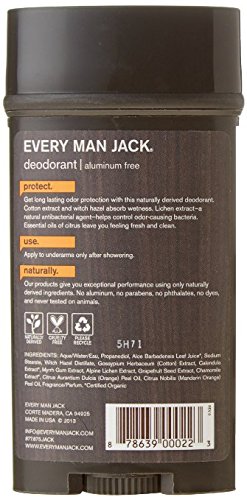Every Man Jack Deodorant 3 Ounce Citrus (Aluminum-Free) (3 Pack)3