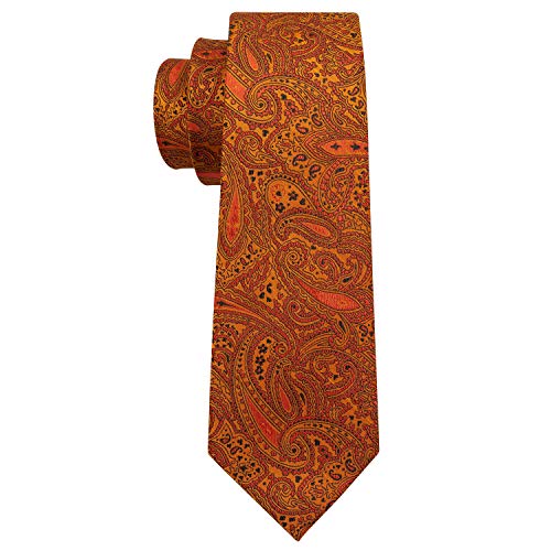 Image of Barry.Wang Paisley Tie Fashion Set Hanky Cufflinks Neckties for Men Woven Silk