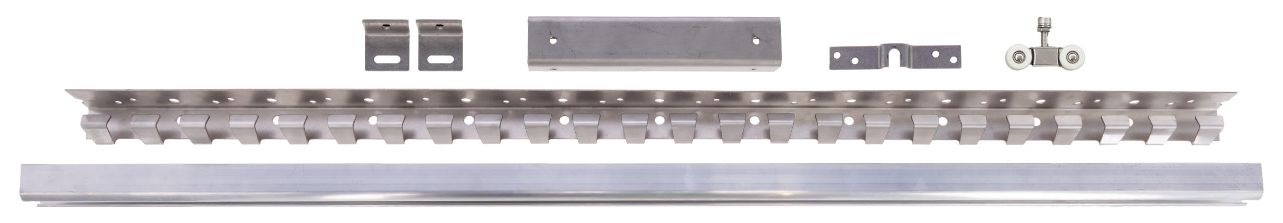 Kerbl Zestaw do rozbudowy Kerbl 1 m do systemu mocującego do przesuwanej w bok zasłony paskowej, stal nierdzewna, aluminium, możliwość indywidualnego skracania, do zasłon PVC