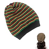 Multicolor Rasta Jamaican Women's Skullies & Beanie | Reggae Hippie Sweater Hat | Unisex Rasta Beanie with Dreadlocks Vibe | Perfect Jamaican Gifts for Men & Women