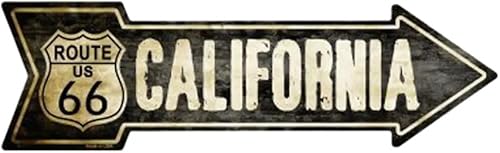 Vintage Route 66 California - Letrero de flecha de metal A-126
