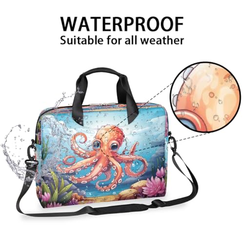 Bolsa para laptop con diseño de pulpo oceánico miniatura 2