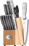 14 Piece Stainless Cutlery with Block Set in Natural