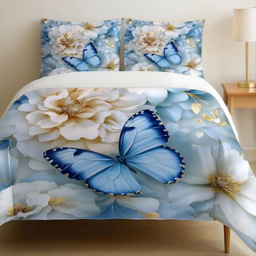 Housse de couette 240 x 260 cm anti-plis en microfibre douce pour lit double - 2
