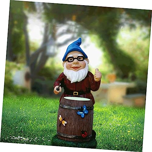 Happyyami Zwergenornamente Ornamente Für Den Außenbereich Solarbetriebene Lichter Außenfiguren Lustige Gartenskulpturen Beleuchtete Gnomenstatue GNOME-Gartenlichter – Bild 3