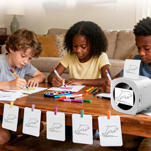 Image of Luocute AI Sticker Printer, Voice Activated Thermal Printer with 2.4 Inch HD Screen, Inkless Portable Sticker Maker for Study Notes, Diary Stickers and DIY Projects