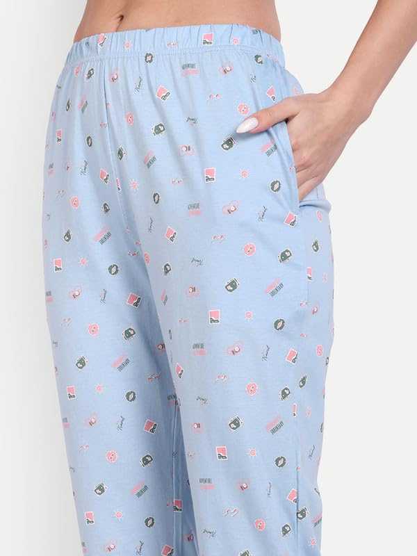 Image of Bedtime story Cotton Night Suit for Women Girls | Women's Cotton Printed Pant & Top Night Suit Set Pyjama Set Sleepwear Nightwear Nightdress Loungewear