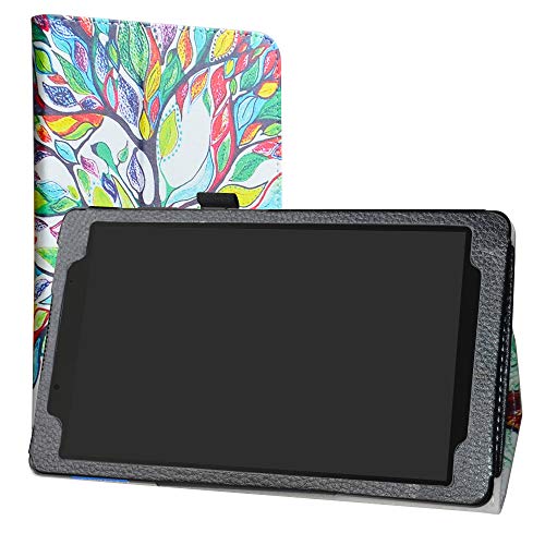 Lenovo Tab E8 HD Case,LiuShan PU Leather Slim Folding Stand Cover for 8.0" Lenovo Tab E8 HD 2018 Android Tablet PC,Love Tree
