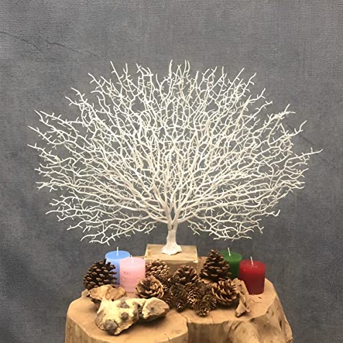 Ropalia Simulation Coral Branch Sea Tree Wedding Floral Decoration Plastic Sea Trunk Branch Artificial Decoration (Y-White) #TOP5