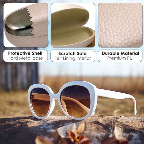 Image of MyEyeglassCase Large Hard Sunglasses Case | fits Large curved Sunglasses, with microfiber bag and cleaning cloth