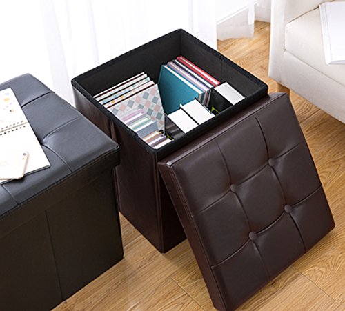 Wonenice Folding Storage Ottoman Cube Foot Rest Stool Seat- 15" X 15" #TOP1