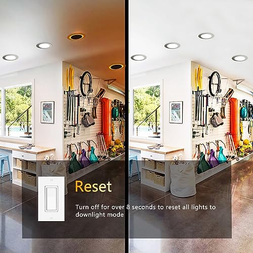 CycevSun Brushed Nickel Recessed Lighting 6 Inch with Night Light 12 Pack, Canless Ultra Thin Wafer Downlight Outdoor Exterior Soffit, Dimmable & 5CCT Selectable, 12W, ETL & Energy Star by CycevSun - Image 3