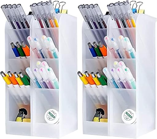 Lostwry 4 Piezas Portalápices Multifuncional, Organizador de Escritorio para Lápices, Lapiceros para Escritorio, Organizador de Pluma para Almacenar Bolígrafos en Escuelas Oficinas, Blanca | Ya disponible en tu tienda friki favorita! En mundofriki.es!