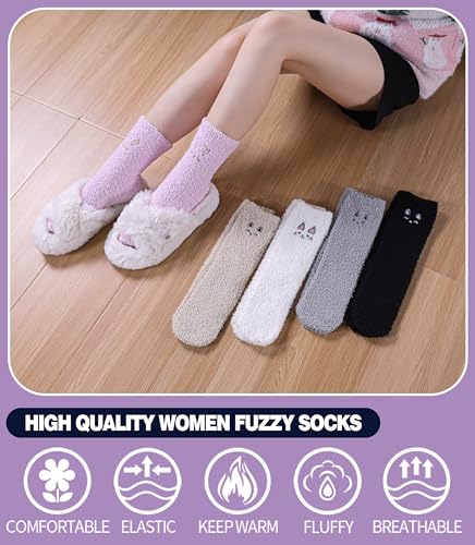 Image of MQELONG Womens Super Soft Fuzzy Cozy Home Sleeping Socks Microfiber Winter Warm Slipper Socks