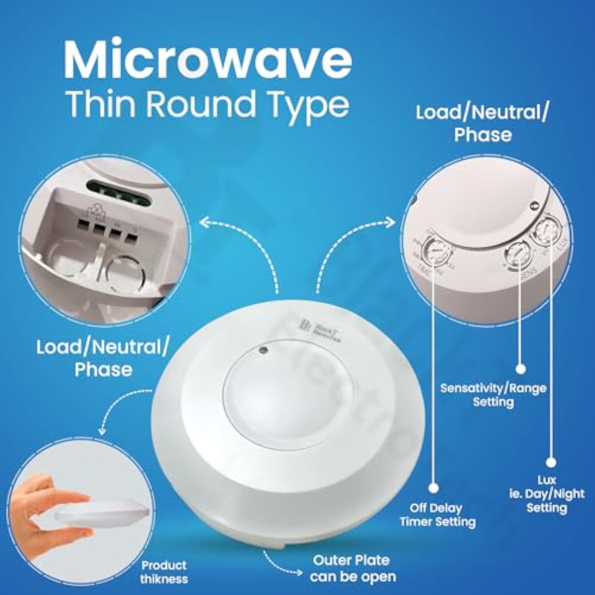 BT31MT Microwave Radar Sensor Switch for Automatic Lighting Control