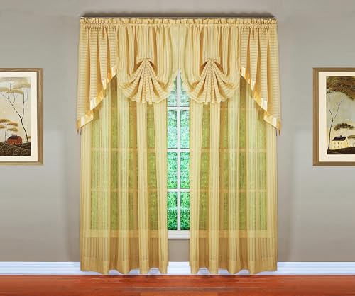 Today's Curtain, Silhouette Stripe Sheer Fan Insert, Gold, 30" W x 40" L by Today's Curtain - Image 8