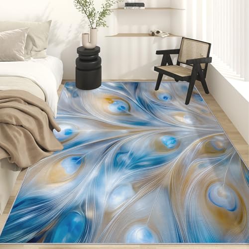 Tapis de salon plume 140x200cm lavable et antidérapant pour chambre moderne