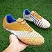 Men's Fashion Low Top Cleats Spike Soccer Football Shoes Non-Slip Outdoor Firmly Ground Turf Sports FG Athletic Baseball Lacrosse Rugby Combat Boots (Gold,8.5)
