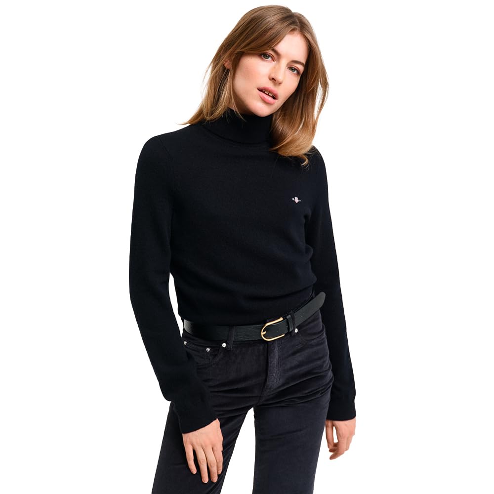 Gant Women's Black Extrafine Lambswool Rollneck, Xl