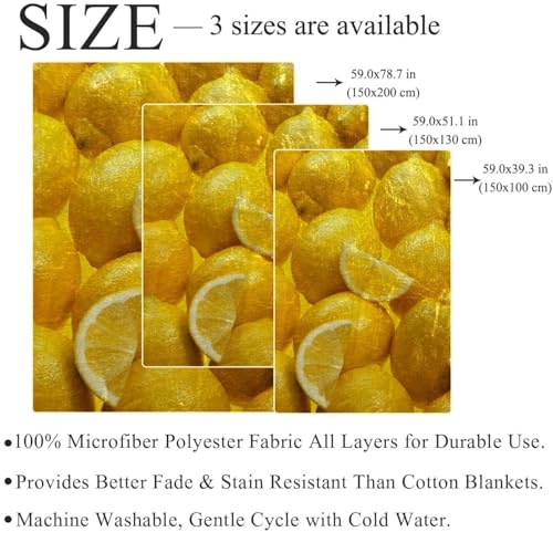 Couverture Polaire Citrons en Microfibre Chaude de Qualité Supérieure - 5
