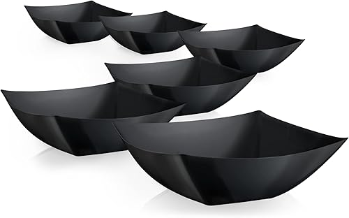 Exquisite Tazones desechables de plástico para servir, paquete de 12 cuencos de plástico negro para fiestas, cuencos de plástico negros de 8 onzas disponible en Yaxa Venezuela