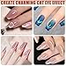 Cat Eye Nail Magnet Tool Set, Professional 3 in 1 Wooden Handle Nail Art Magnetic with Heart & Rabbit Shape Guides Metal Wire for Cateye Gel Polish Home DIY & Salon Use
