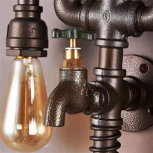 Lámpara de pared industrial retro E27 linterna steampunk de hierro para decoración interior 5