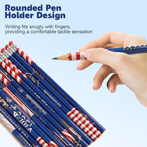 Lápices Patrióticos con Bandera Americana, Pack 12 miniatura 4