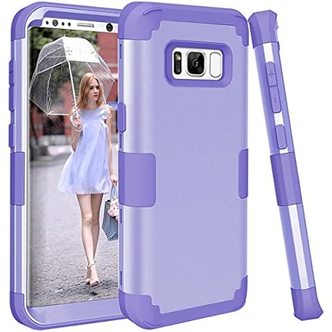 Beimu Galaxy S8 Case, Premium Bumper Slim 3in1 Shock Absorption and Dust Resistant Bumper Style Premium Slim Fit Dual Layer Heavy Duty Protective Cover For Samsung Galaxy S8 2017 (Light Purple) Cover