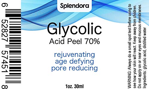Glycolic Acid Peel 70% - Pro Skin Peel - Skin Lightening, Age Defying, Erase Wrinkles, Large Pores, Acne Scars, Blackheads, Stretch Marks, Spots
