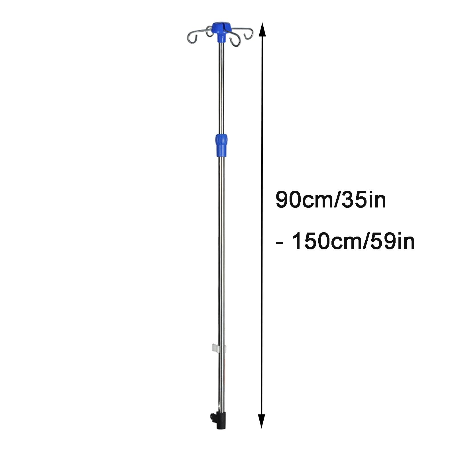 Asta per Flebo per Sedia a Rotelle 4 Ganci Portaflebo per Sedia a Rotelle Asta Portaflebo Telescopica Regolabile in Altezza