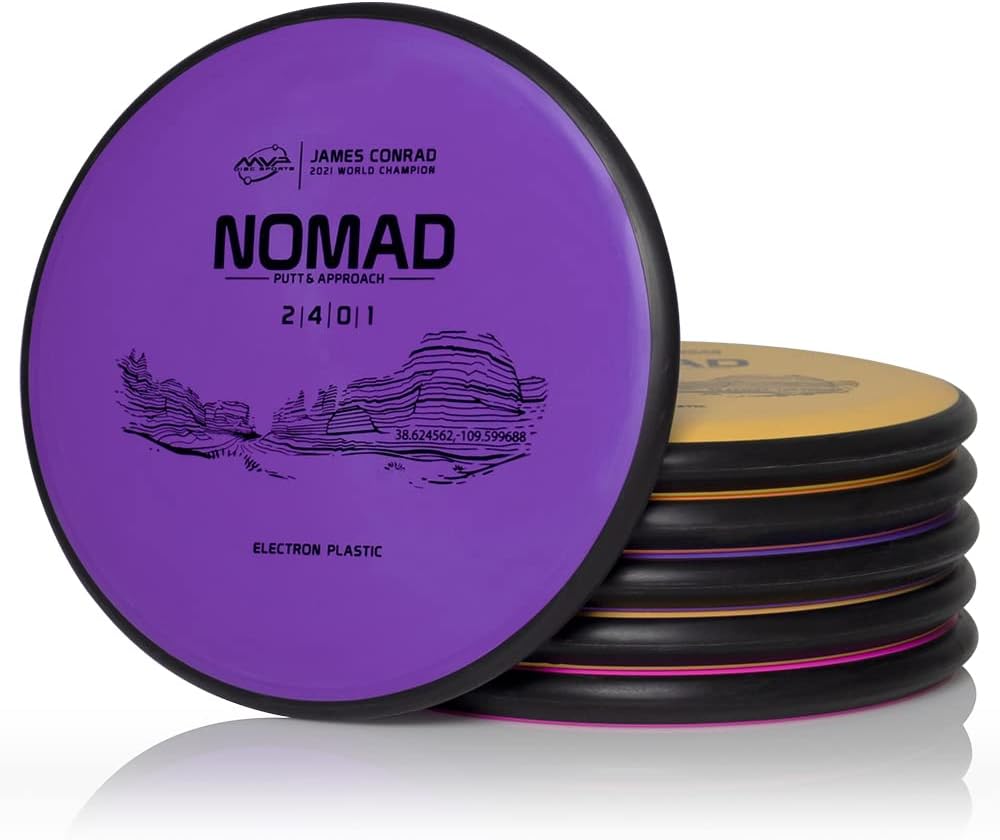MVP Disc Sports Electron Nomad (Medium) James Conrad Edition Disc Golf Putter 6-Pack (Assorted Weights/Colors May Vary)