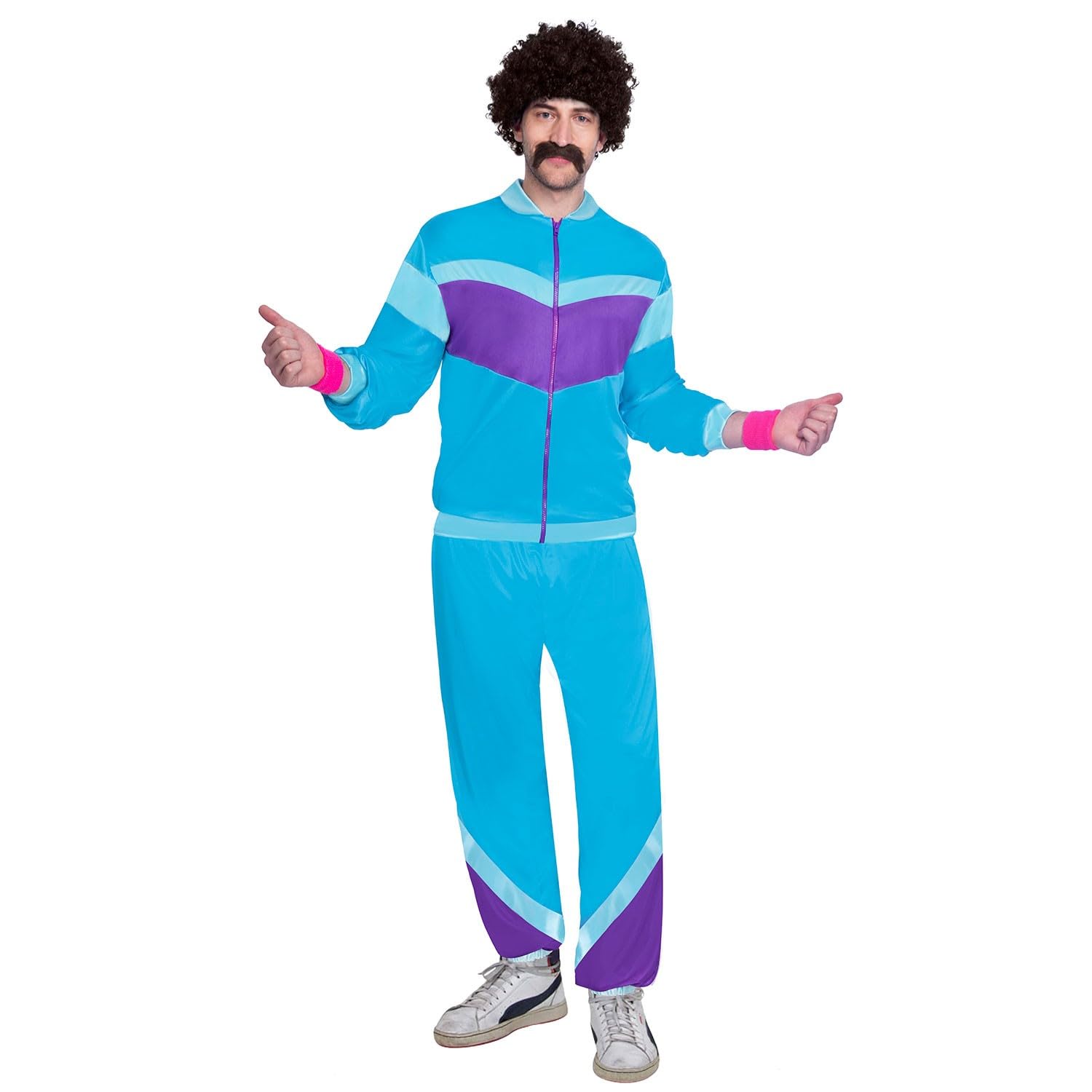 (PKT) (9905146) Adult Mens 80s Shell Suit Man Costume (Standard)