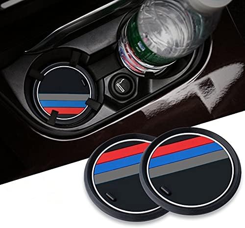 AOYUTC 2PCS Car Interior Accessories Anti Slip Cup Mat for CAR 1 3 5 7 Series F30 F35 320li 316i X1 X3 X4 X5 X6 (2.6inch), blue