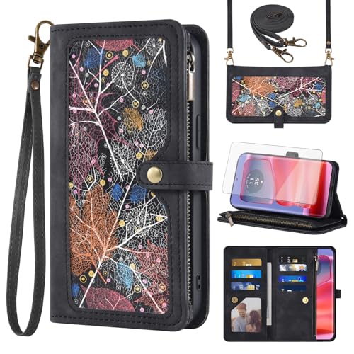 Étui rabat Motorola Edge 50 Pro Asuwish antichoc avec sangle de poignet