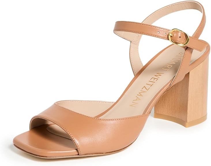 Amazon.com | Stuart Weitzman Women's Tia Block Sandals 75mm