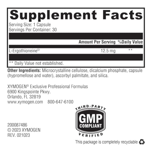 XYMOGEN MitoPrime L-Ergothioneine Supplement