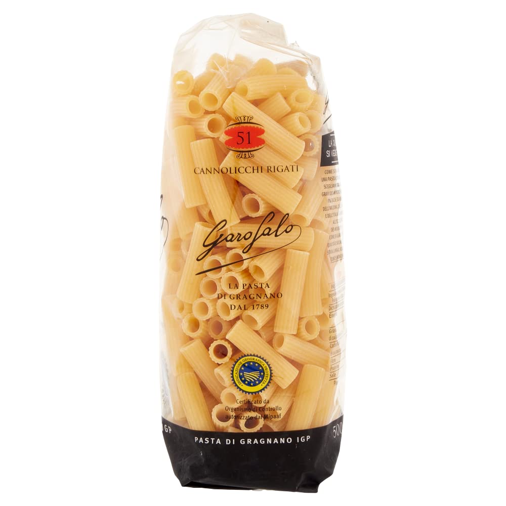 10x Cannolicchi rigati N. 51 Neapolitanische Hartweizengrieß Packung mit 500g Pasta IGP + Italian Gourmet polpa 400g