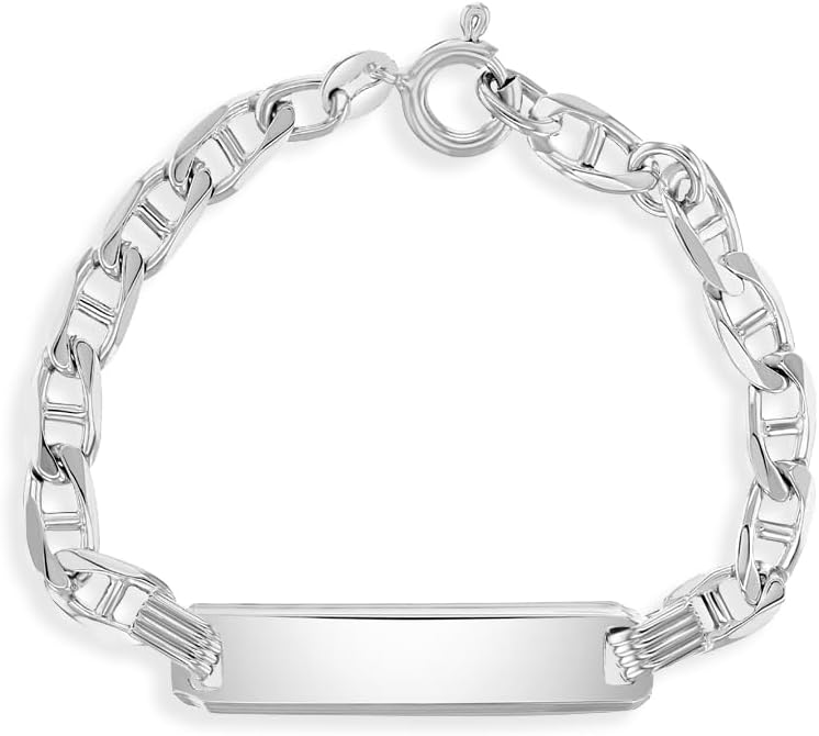 In Season Jewelry Anchor Tag ID Baby Bracelets for Infant Girls - 925 Sterling Silver, Hypoallergenic & Personalized - Baby Bracelet for Babies & Toddlers