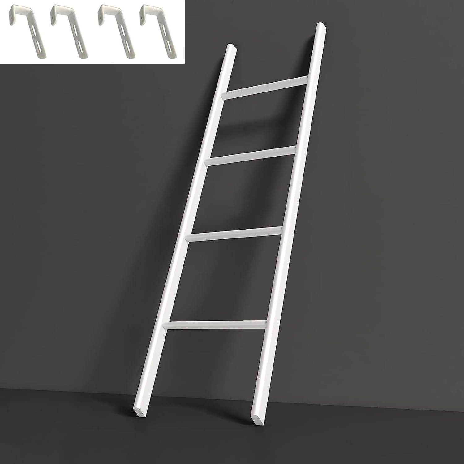 Escalera para litera de metal que soluciona la falta de espacio en camas altas de 116 cm