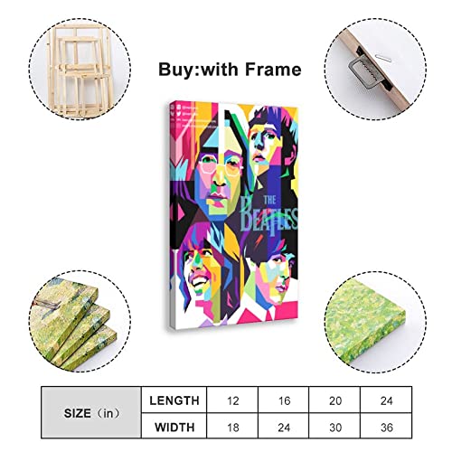 Poster sur toile The Beatles Art – Décoration murale – Pour salon, chambre à coucher – Cadre : 30 x 45 cm - Les Beatles, Paul McCartney, John Lennon, RIngo Starr, George Harrison Poster sur toile The Beatles Art - Décoration murale - Pour salon, chambre à coucher - Cadre : 30 x 45 cm – Image 3