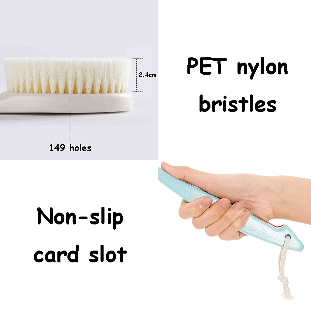 Cepillo para el Cuerpo Cepillo de baño con cerdas Suaves de Nailon Pet, Cepillo para Frotar la Espalda con Mango Antideslizante para Ranura para Tarjeta, Limpia el Cuerpo fácilmente (Color