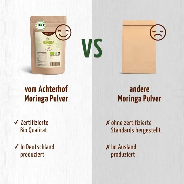 Poudre De Moringa Oleifera 500g - 100% Pure, Sans Pesticides - Complément Alimentaire Énergie & Vitalité