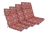 BOSSIMA Indoor Outdoor High Back Chair Cushions Replacement Patio Chair Seat Cushions Set of 4 Red Damask