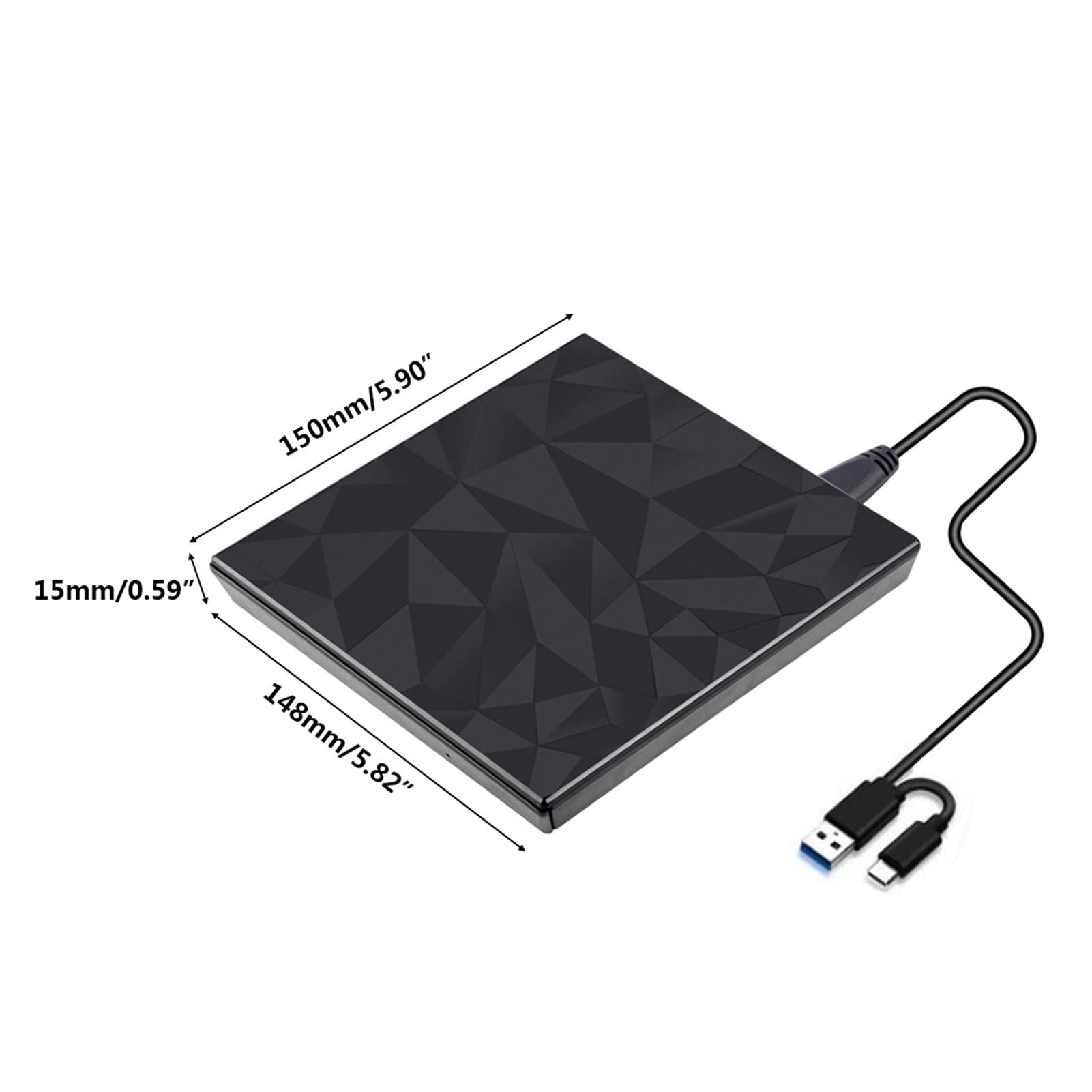 Nouveau USB 3.0 Taper C DVD Conduire CD Enregistreur de Lecture à Grande Vitesse du conducteur Externe DVD-RW Lecteur d'écrivain Joueur for Win7 / 8/10 Portable