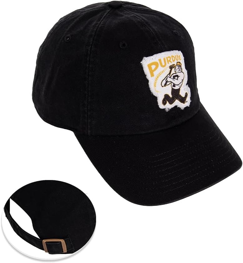 Desert Cactus Purdue University Baseball Hat Boilermakers Brimmed Embroidered Hats Cap Adjustable Cloth Strap Adult (Style K1 Vintage) Black