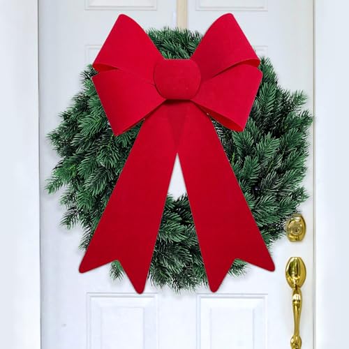 6 Stück Rote Schleifen Weihnachten 28x43cm Weihnachtsschleifen Groß...
