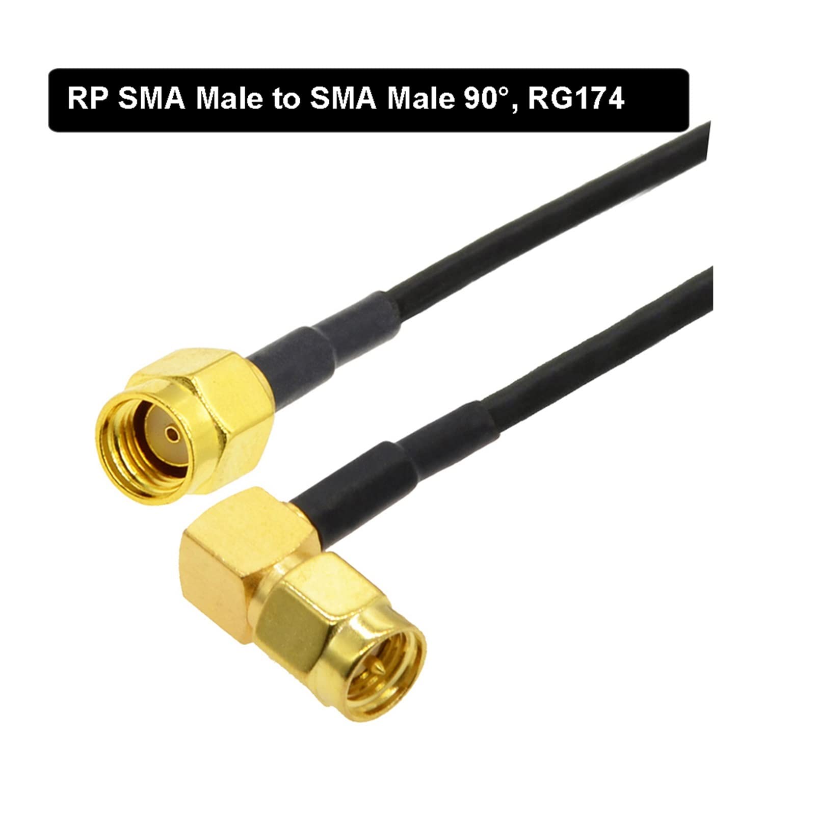 ACICS SMA Ángulo Recto Masculino Compatible with SMA Enchufe Masculino de 90 Grados RF Cable coaxial de la coleta Rg174 Puente WiFi Cable de extensión de Antena de enrutador Beavotop (Color : RP SMA